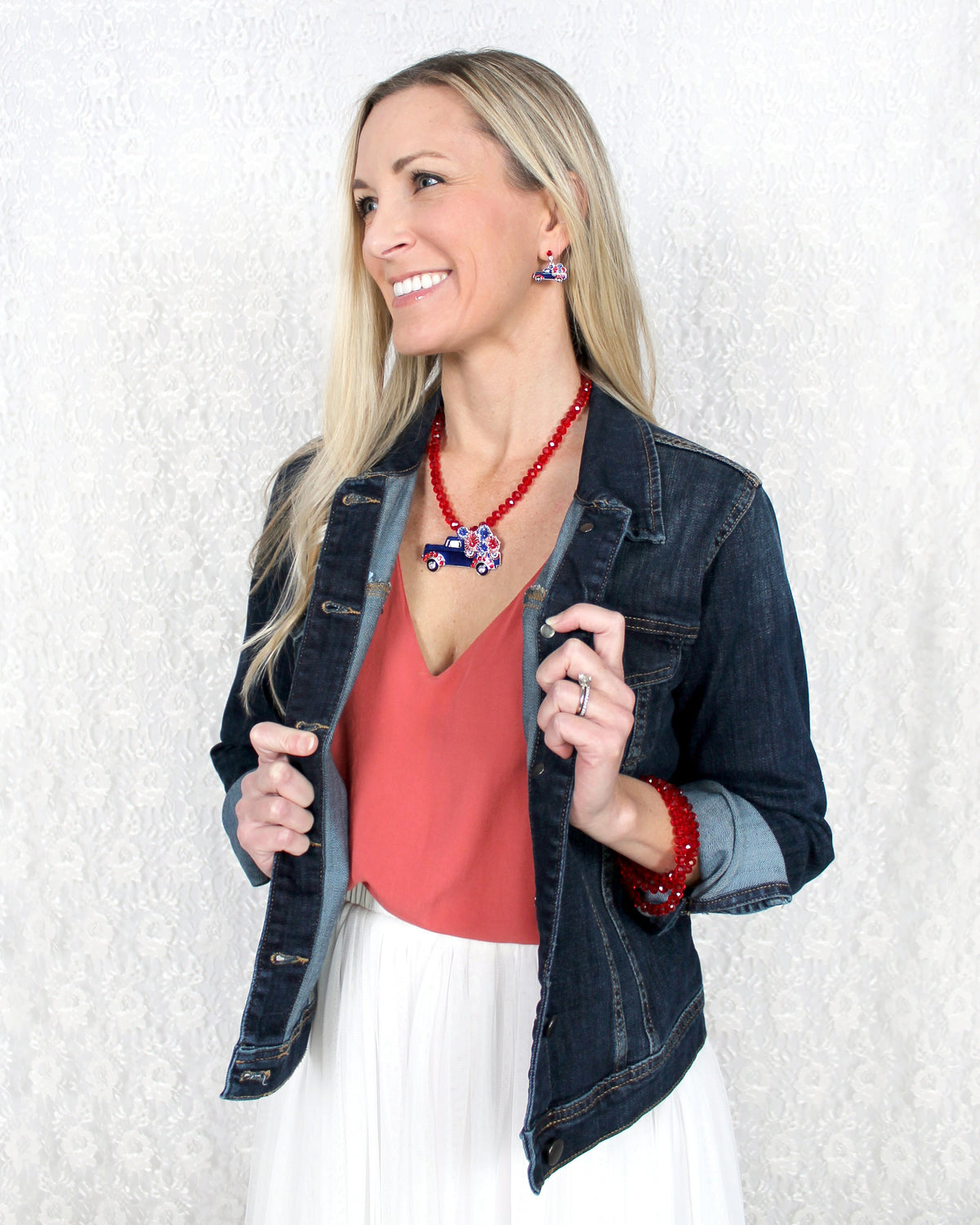 Patriotic Fireworks Truck Earrings