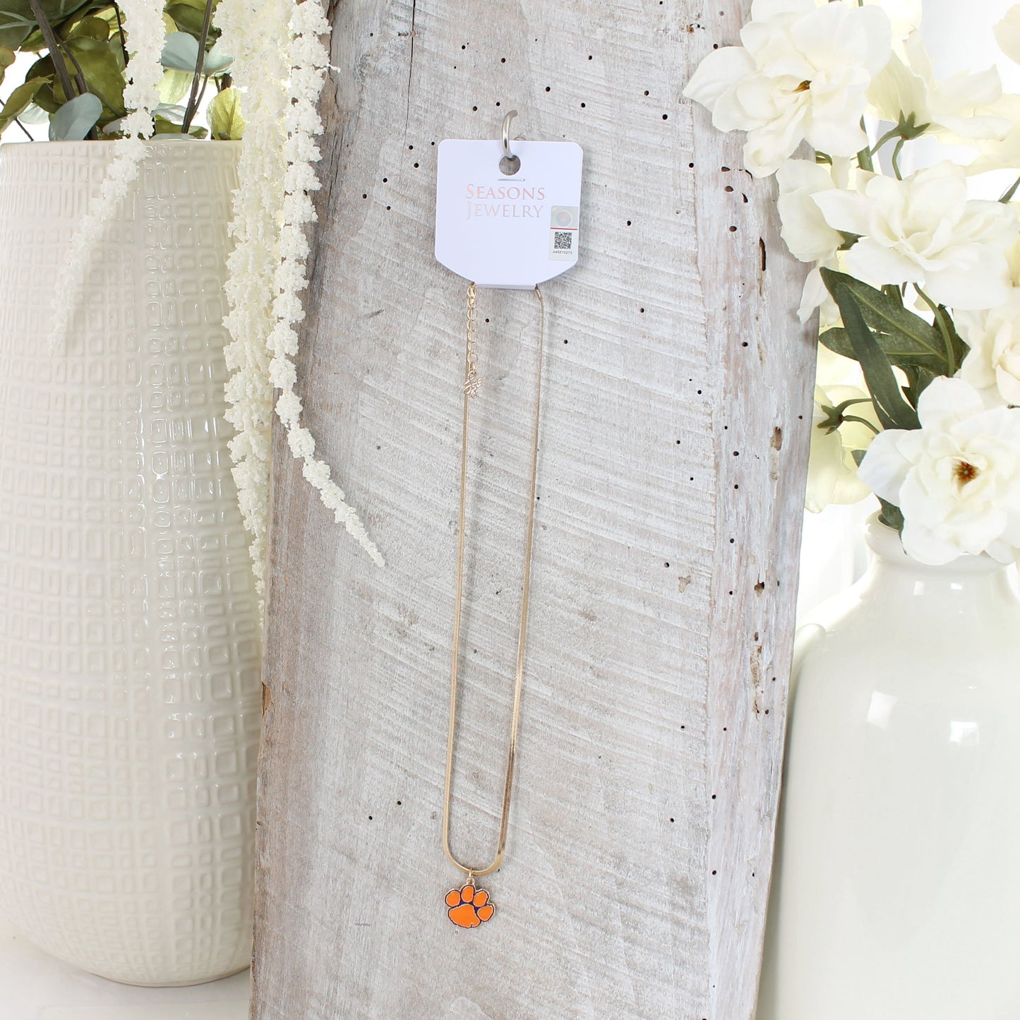 Clemson Gold & Enamel Logo Necklace