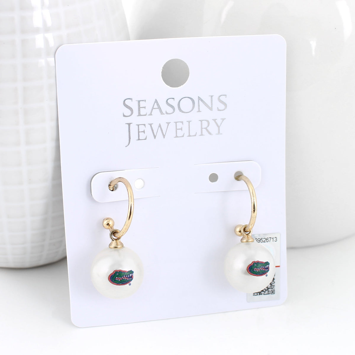 Florida Pearl Logo Hoop Earrings