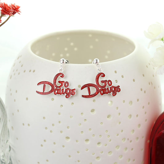 Georgia Slogan Earrings - Fan Sparkle