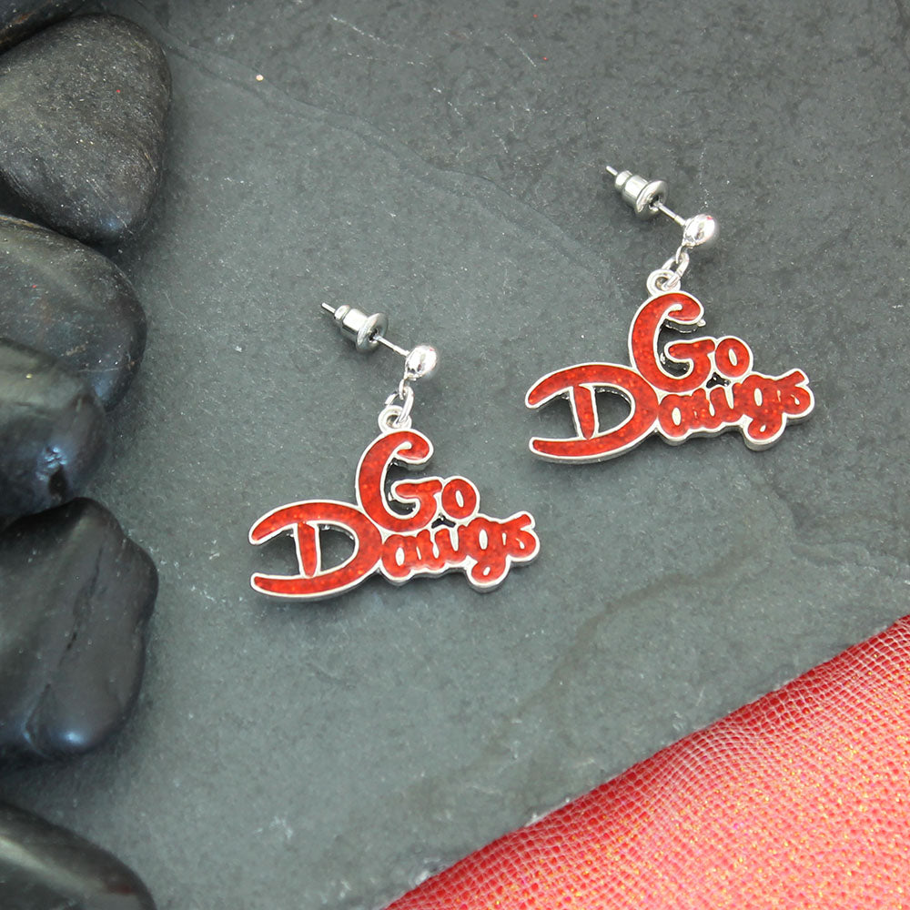 Georgia Slogan Earrings - Fan Sparkle