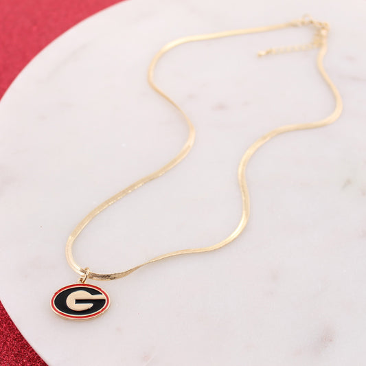 18" Georgia Gold & Enamel Logo Necklace