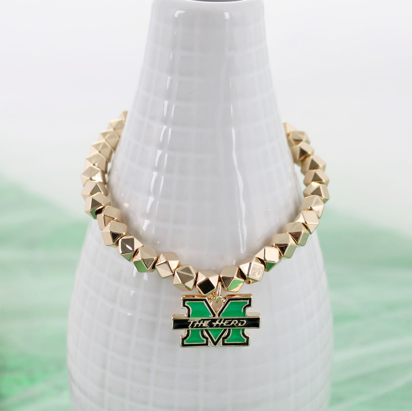 Marshall Gold Stretch Bracelet w/Enamel Logo