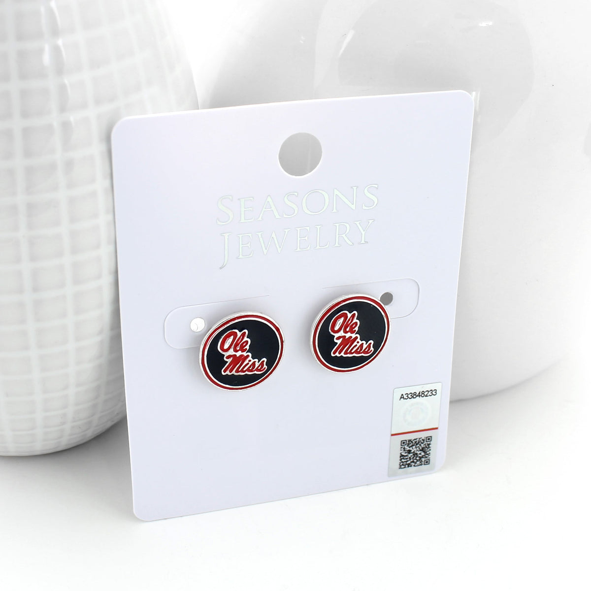 Mississippi Enamel Logo Stud Earrings