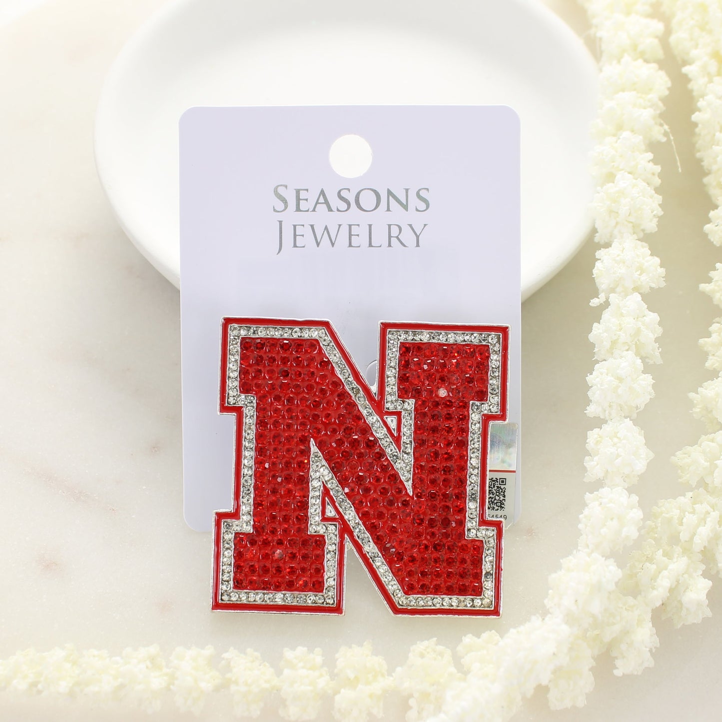 Nebraska Crystal Logo Pin