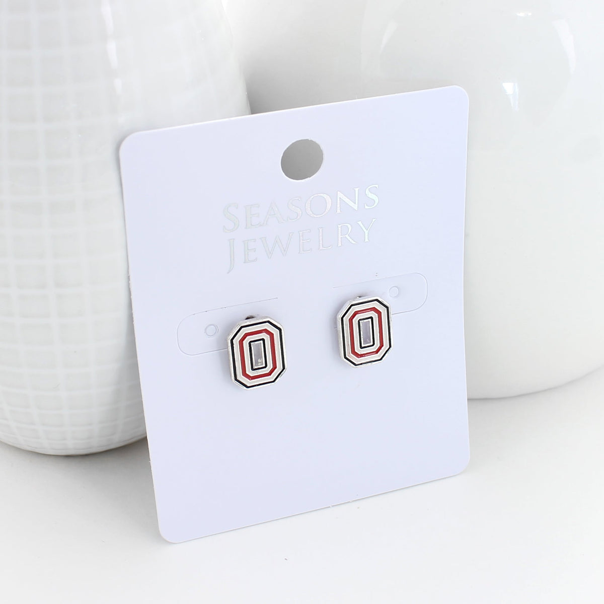 Ohio State Enamel Logo Stud Earrings