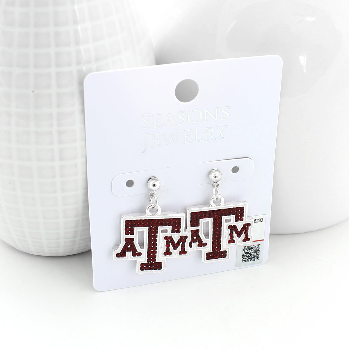 Texas A&M Crystal Logo Earrings