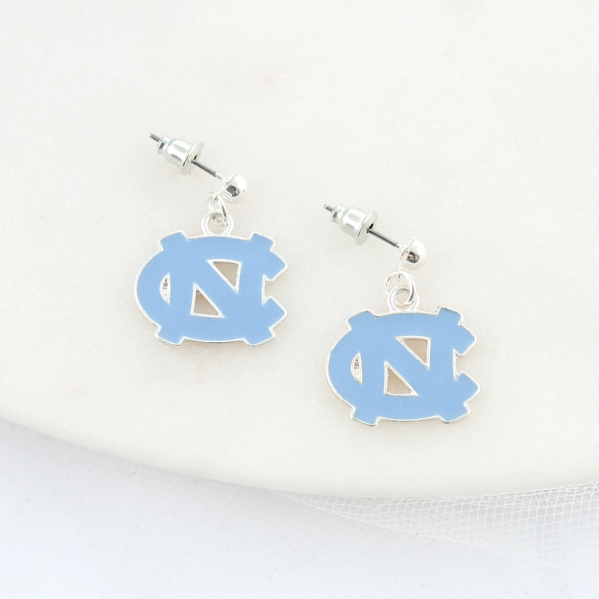 North Carolina Enamel Logo Earrings