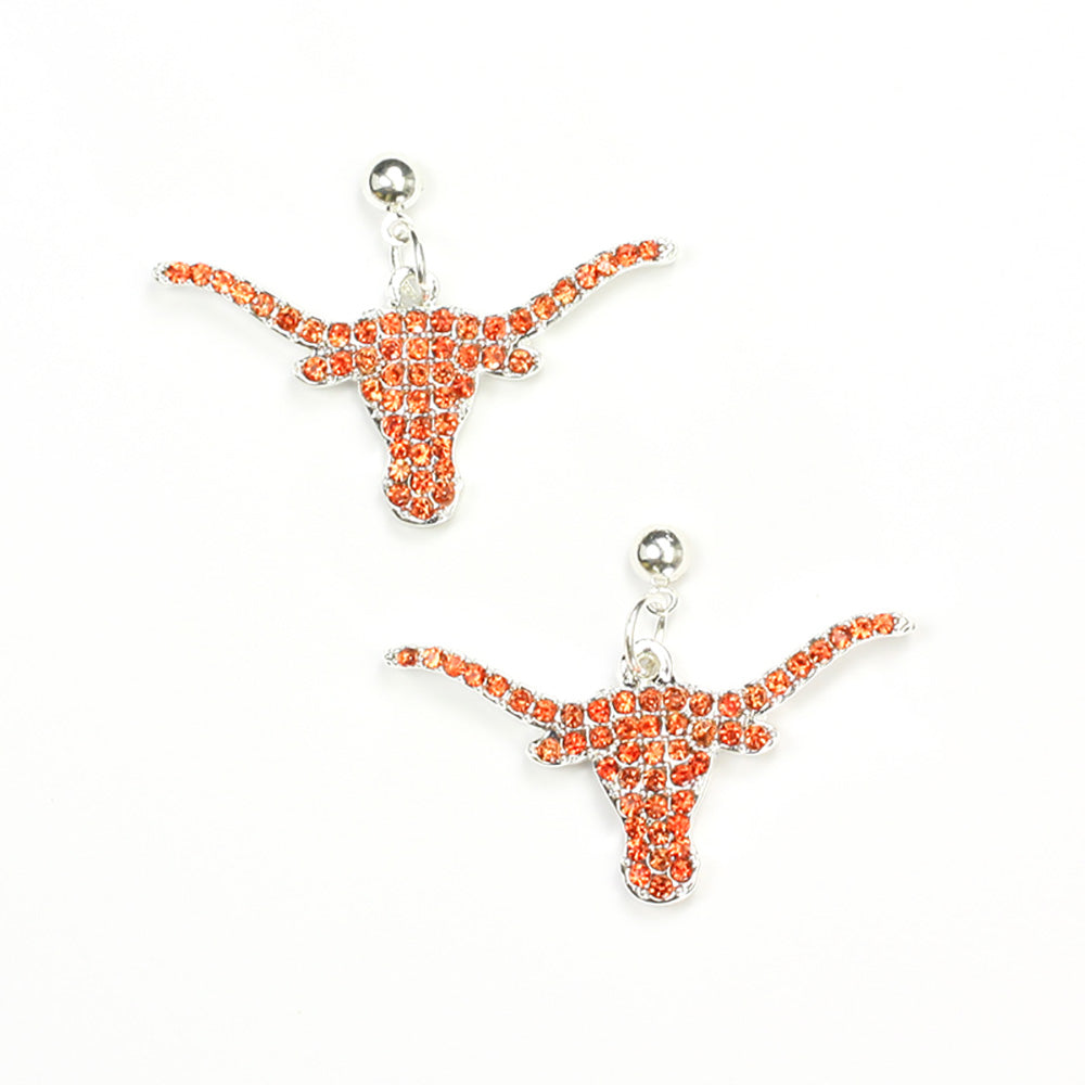 Texas Crystal Logo Earring