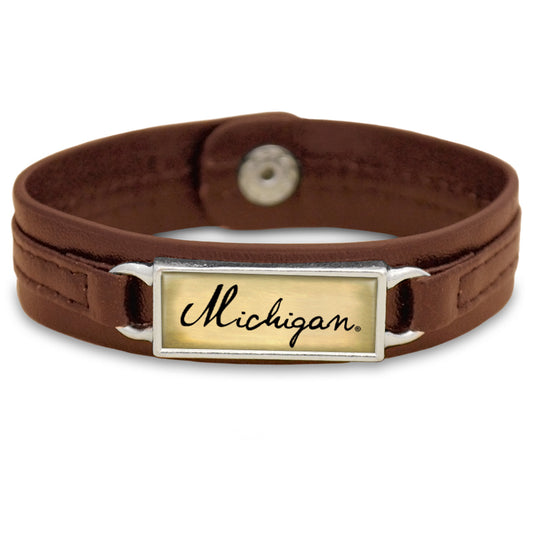 Michigan Leatherette Snap Bracelet - Fan Sparkle