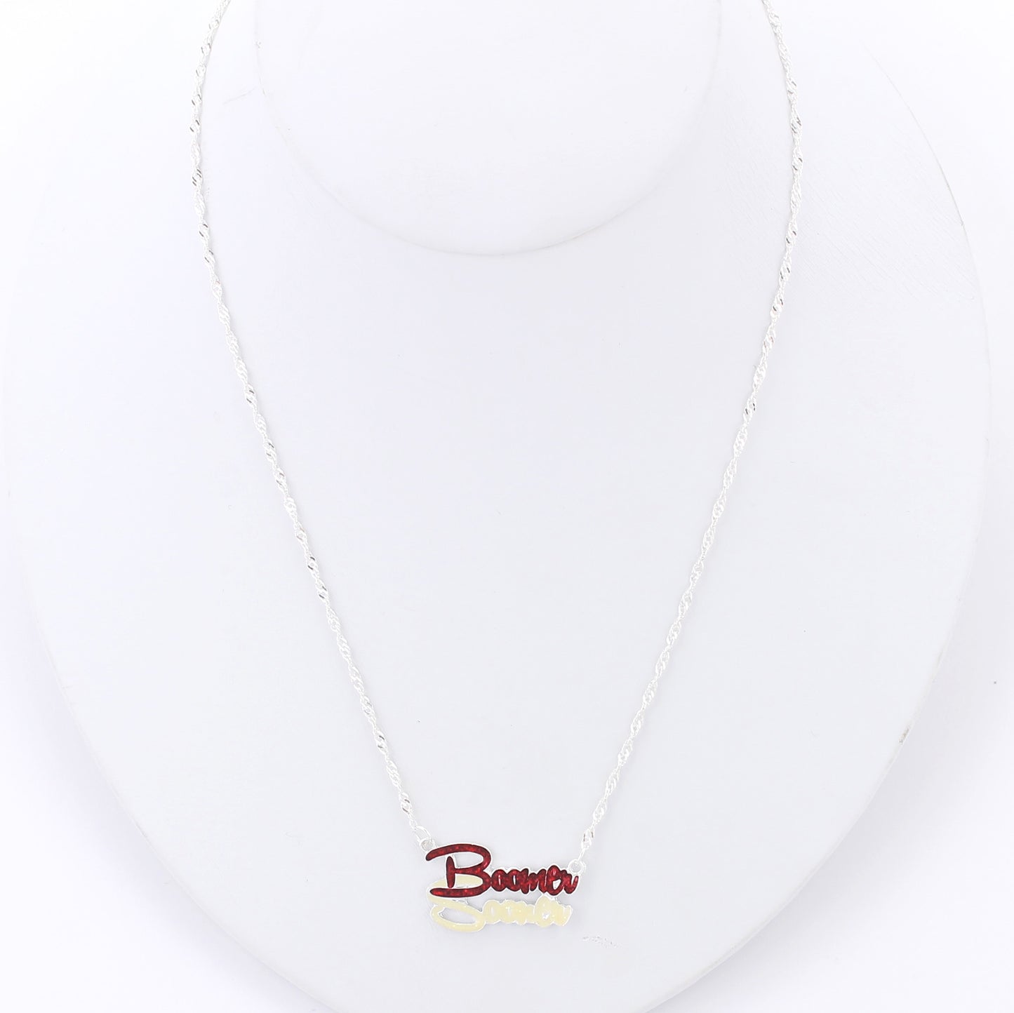 Oklahoma Slogan Necklace - Fan Sparkle