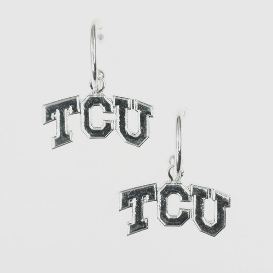 TCU Logo Hoop Earrings - Fan Sparkle