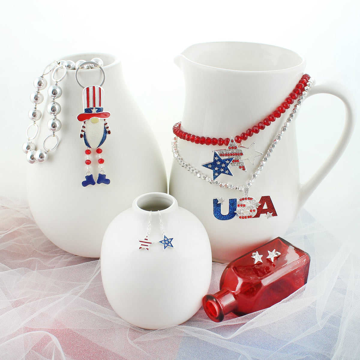 Uncle Sam Dangle Leg Gnome Convertible Pin/Pendant
