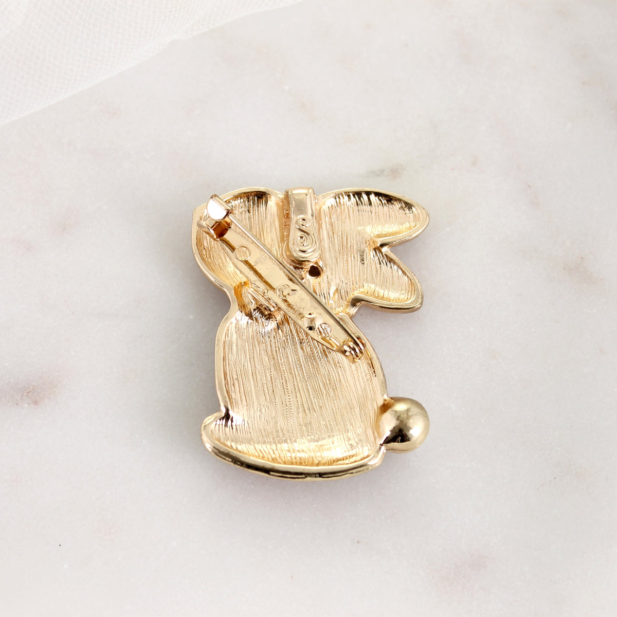 Enamel and Pearl Rabbit Convertible Pin/Pendant