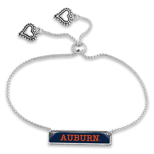 Auburn Name Plate Slide Bracelet - Fan Sparkle