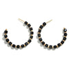 Black & Gold Open Hoop Earrings - Fan Sparkle