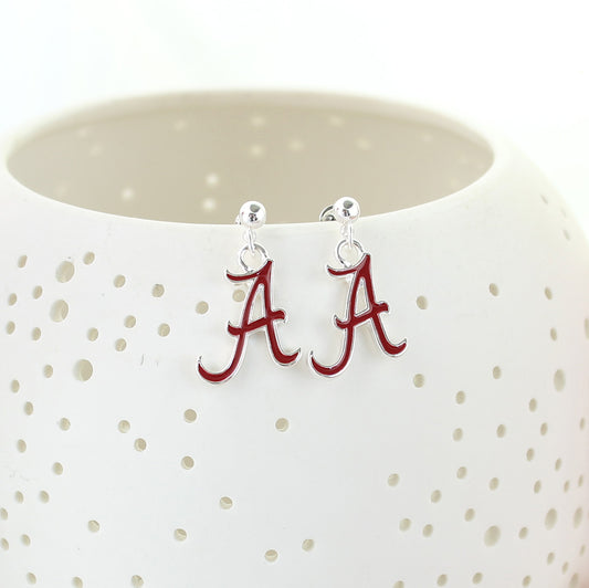 Alabama Enamel Logo Earrings