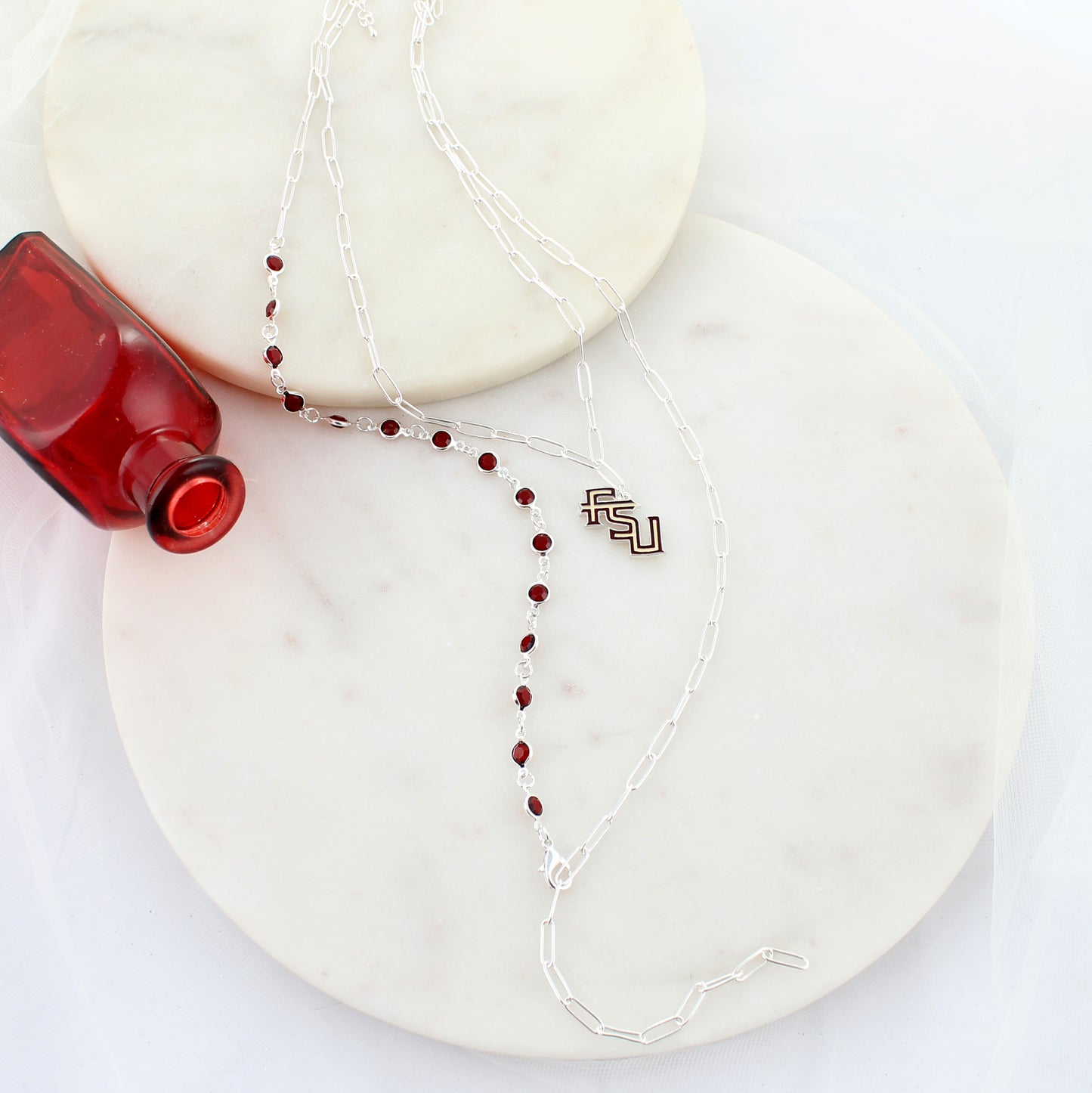 18 - 32” Florida State Paperclip Chain & Enamel Logo Necklace Set