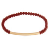 Crimson Crystal and Gold Tube Stretch Bracelet - Fan Sparkle
