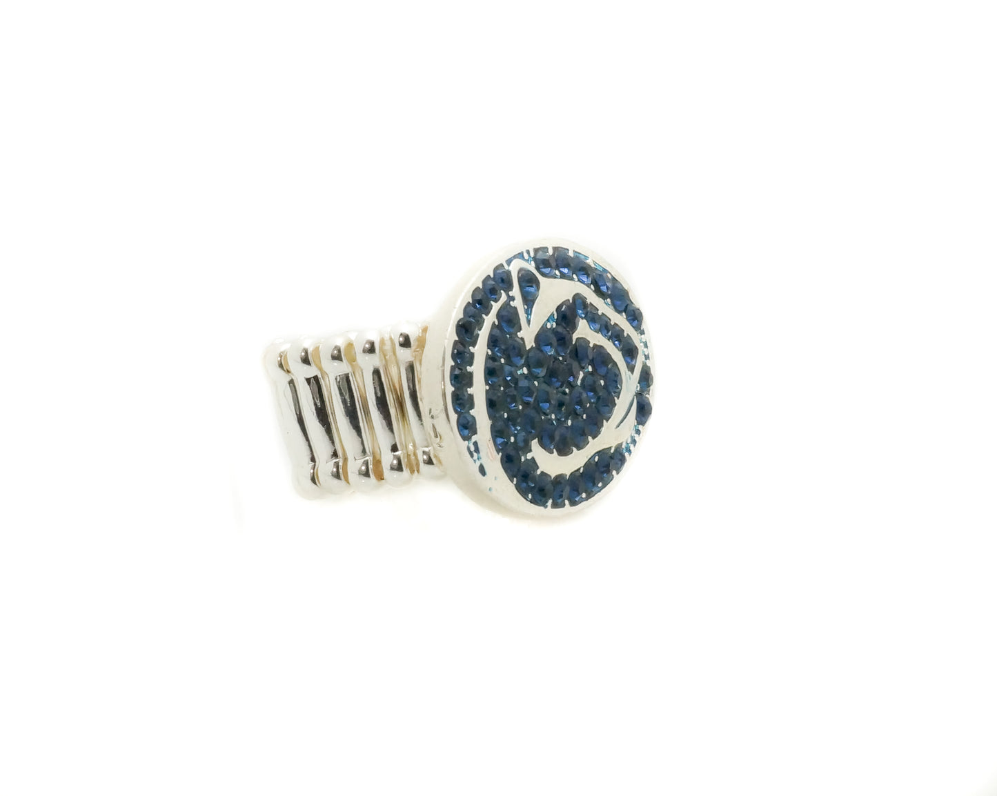 Penn State Rhinestone Crystal Stretch Ring - Fan Sparkle