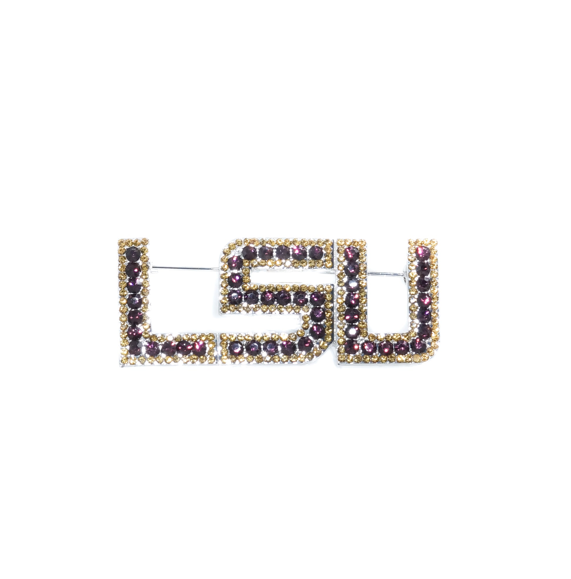 LSU Rhinestone Crystal Pin - Fan Sparkle