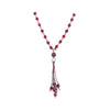 Crimson Crystal Knotted Necklace - Fan Sparkle