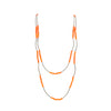 Orange Crystal & Vintage Bead Stretch Necklace - Fan Sparkle