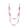 Crimson Crystal & Vintage Bead Stretch Necklace - Fan Sparkle