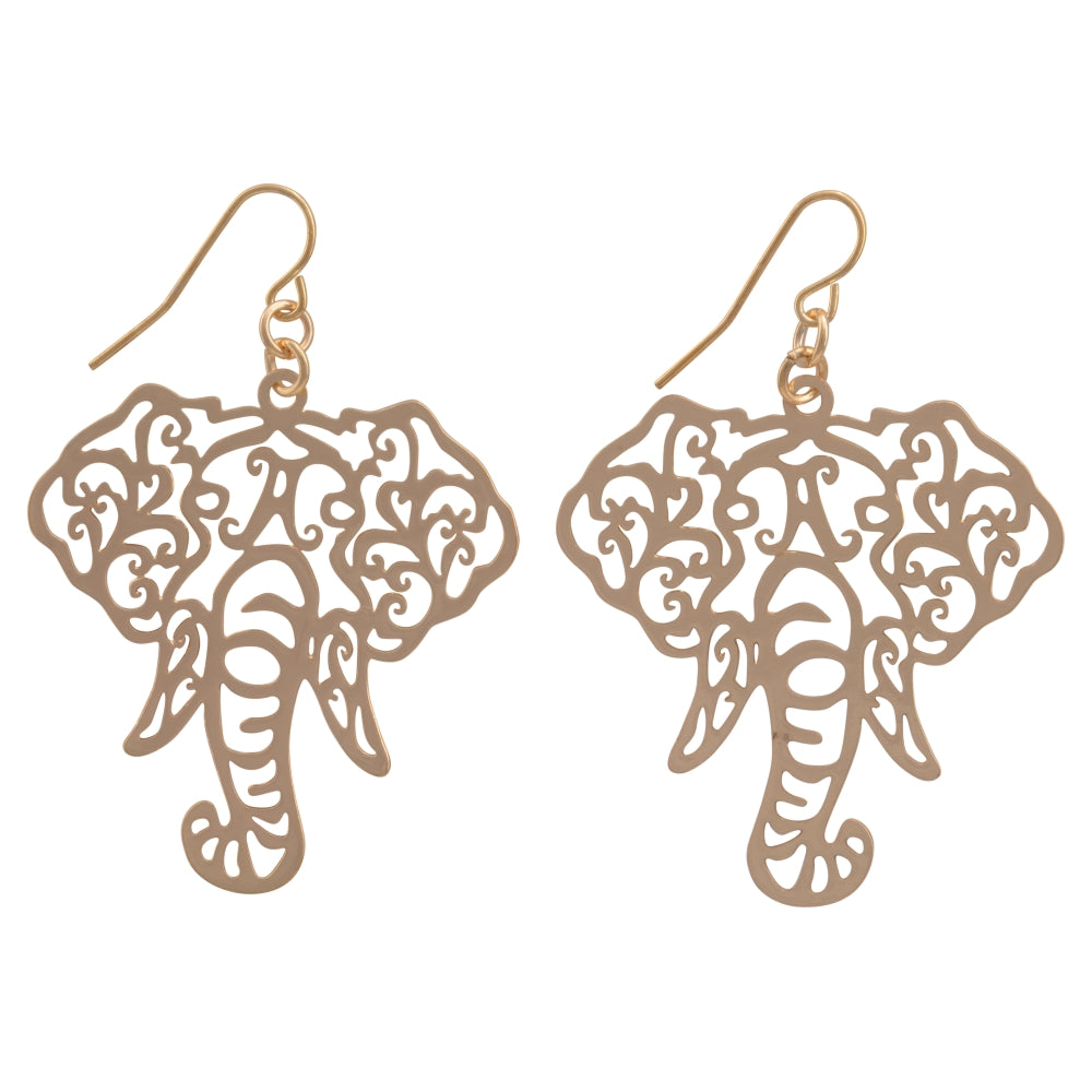 Elephant Filigree Earrings - Fan Sparkle