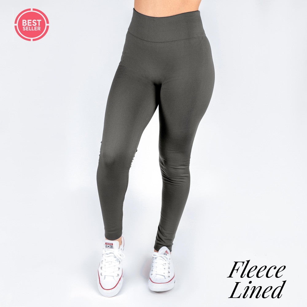 Charcoal Fleece Lined Leggings - Fan Sparkle