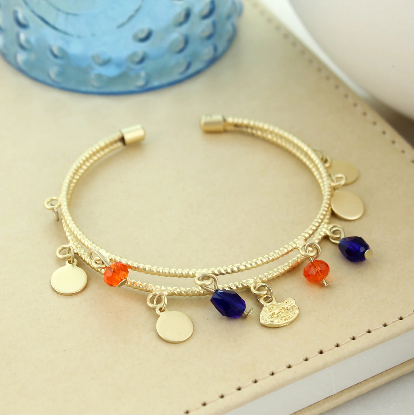 Florida Logo Gold Cuff Bracelet - Fan Sparkle