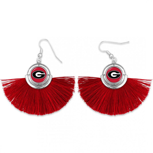 Georgia Tassel Fan Earrings - Fan Sparkle