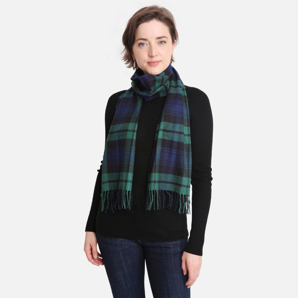 Green Plaid Scarf - Fan Sparkle