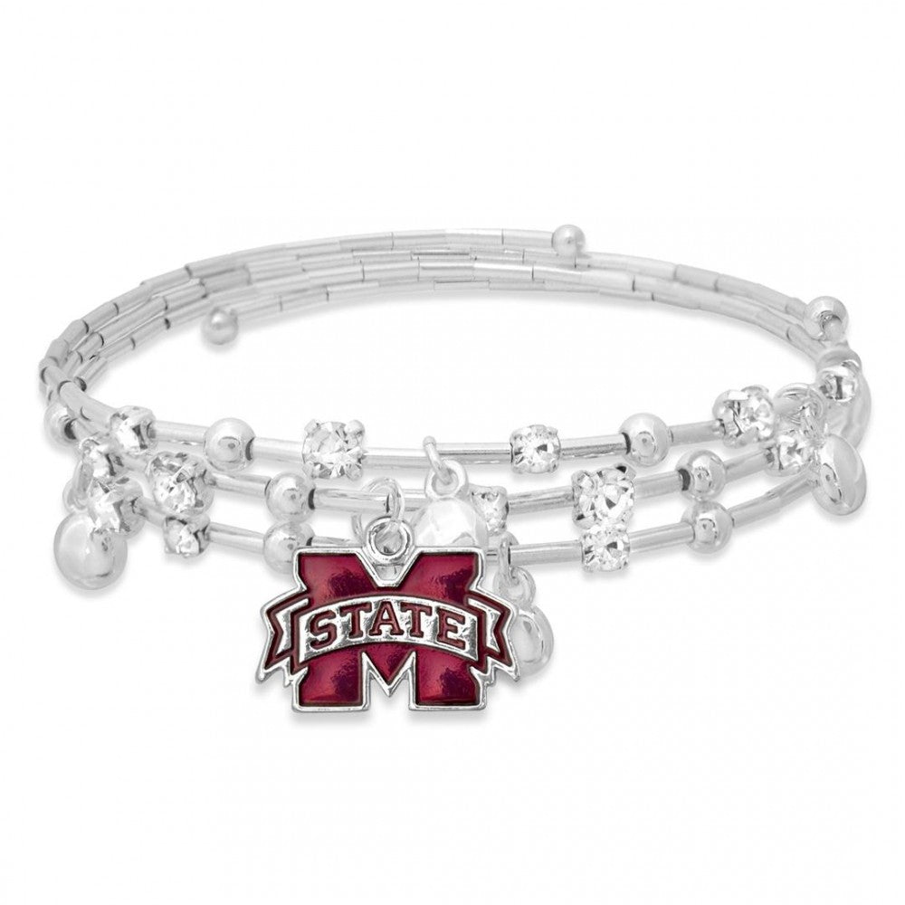 Mississippi State Rhinestone Wrap Bracelet - Fan Sparkle