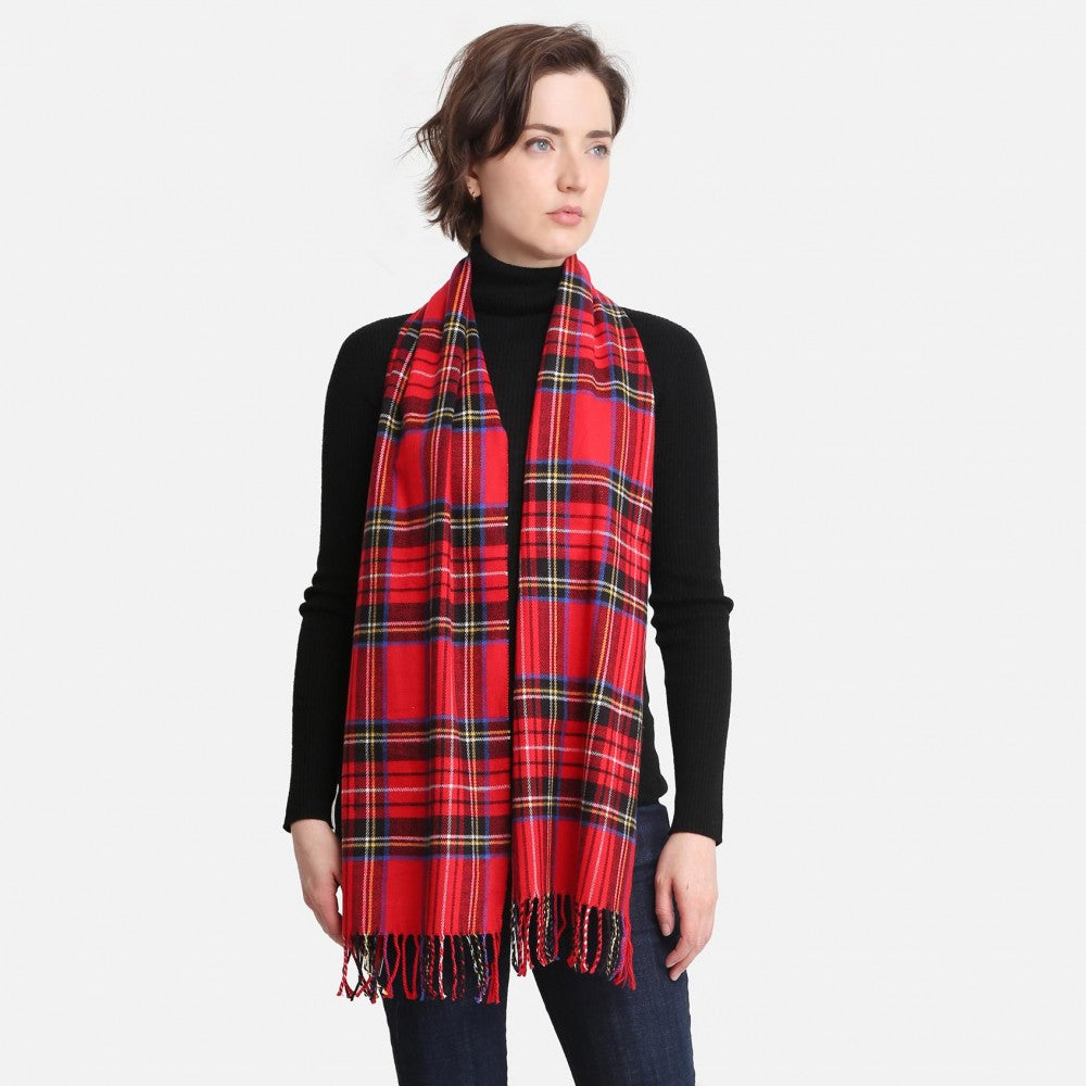 Red Plaid Scarf - Fan Sparkle