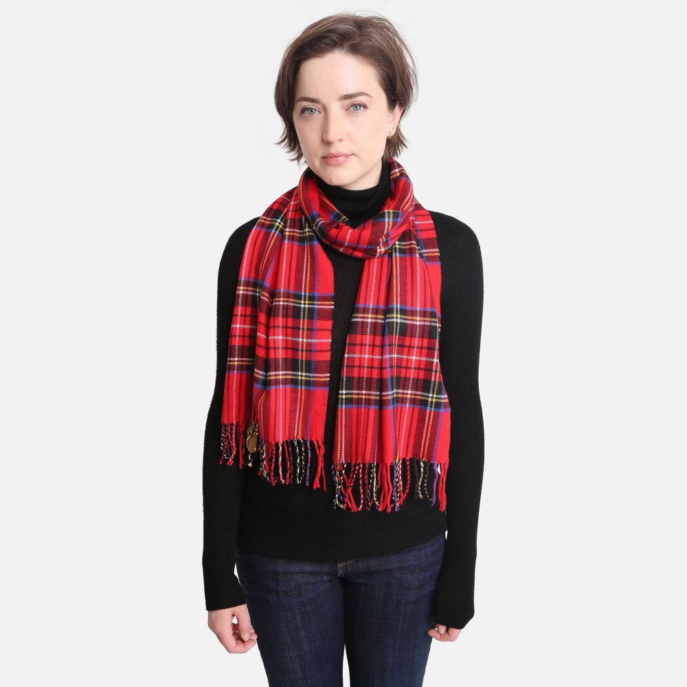Red Plaid Scarf - Fan Sparkle