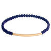 Royal Blue Crystal and Gold Tube Stretch Bracelet - Fan Sparkle