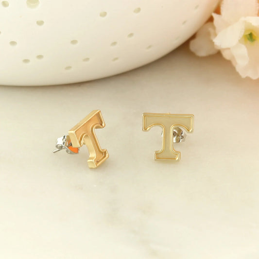 Tennessee Gold Plated Logo Stud Earrings - Fan Sparkle
