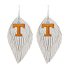 Tennessee Feather Logo Earrings - Fan Sparkle