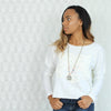 34” Auburn Vintage Style Cutout Slogan Necklace