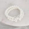 Crystal Bow & Pearl Stretch Bracelet