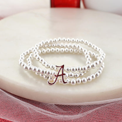 Alabama Glitter Enamel Logo Stretch Bracelet Set