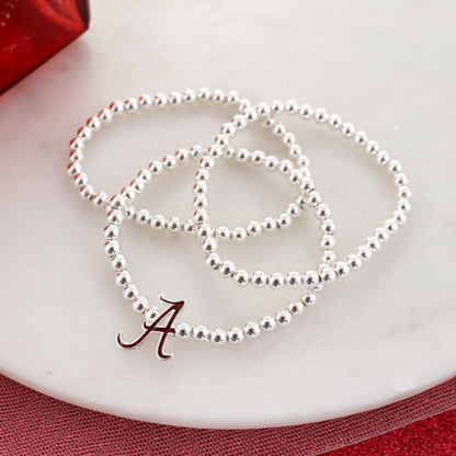 Alabama Glitter Enamel Logo Stretch Bracelet Set