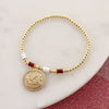 Alabama Gold & Tube Bead Stretch Bracelet
