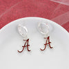 Alabama Glitter Enamel Logo Huggie Hoop Earrings