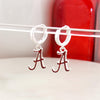 Alabama Glitter Enamel Logo Huggie Hoop Earrings
