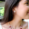 Texas Tech Logo Pearl Stud Earrings