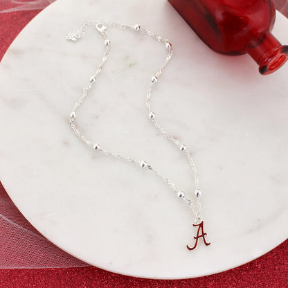Alabama Glitter Enamel Logo Necklace