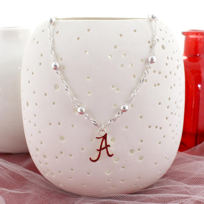 Alabama Glitter Enamel Logo Necklace