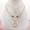 Alabama Gold & Tube Bead Trio Necklace Set
